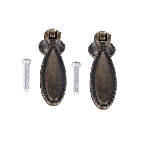 Two Pack Antique Bronze Single Hole Handle Pulls For Wooden Furniture Cabinets Cupboards Drawers Wardrobes And Doors 60x18mm with screws
