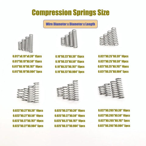Compression spring assortment kit, 225-piece stainless steel, Amazon, 24 sizes