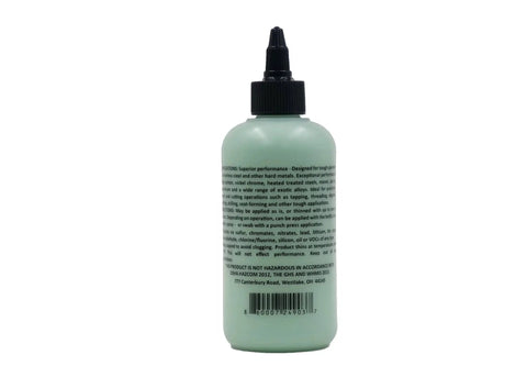 Back view of Water Based All Purpose Metalworking Compound 8oz For Drilling Tapping And Sawing With Smokeless Easy Clean Up Prolongs Tool Life