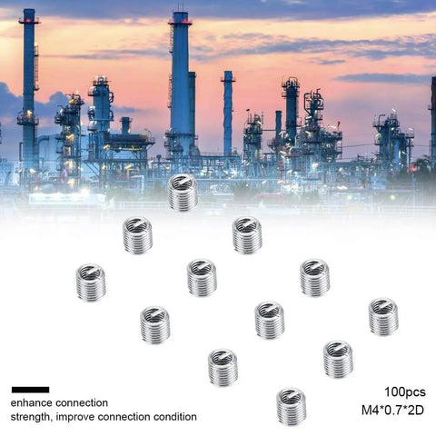 100 Pcs M4 Stainless Steel Helicoil Thread Repair Inserts Kit For Stripped Aluminum Engine Block Threads Wire Inserts