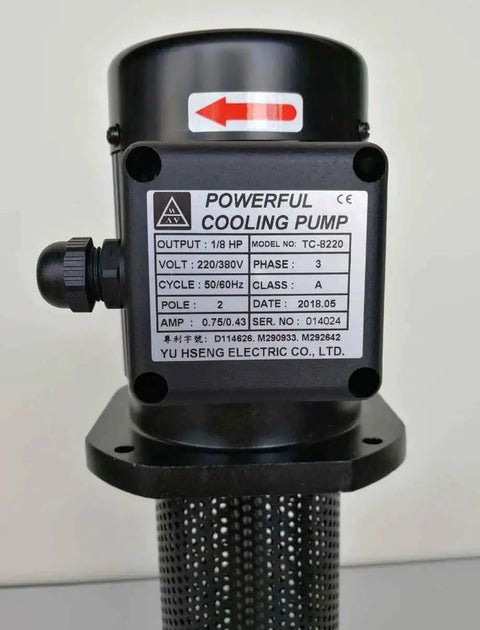 Heavy Duty One Eighth HP Machine Tool Coolant Pump For Lathe And Band Saw Circulation Immersion 220mm NPT Half Inch