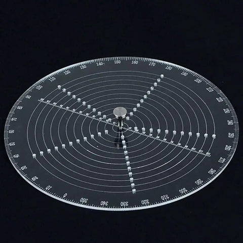 8 Inch Round Center Finder Compass Drawing Maker for Woodworking Lathe Tools Circle Tool Centering Jig with Centering Pin on dark background