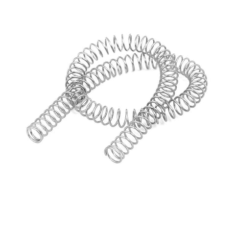 Compression spring, 304 stainless steel, 8mm OD, 0.8mm wire, 305mm free length, silver.