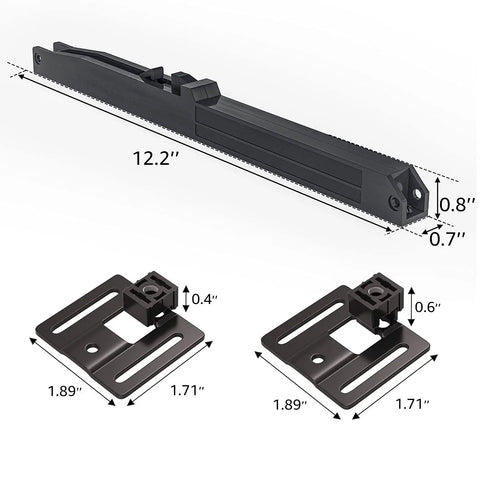 Barn Door Soft Close Kit For Single Doors 88 To 132 Lb Capacity Hidden Spring Buffer Damper Hole Free Upgrade No Drill Needed Quiet Close System Heavy Duty 2 Pack Hardware showing dimensions