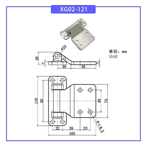 Adjustable Concealed Kitchen Cabinet Hinges Heavy Duty Stainless Steel T Type Door Hinge For Mechanical Industrial Equipment With Smooth Damping And Easy To Install Mounting Screws Included Built Tough, dimensions and design details shown