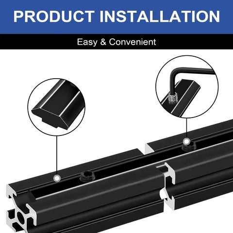 12 Pack 4040 Straight Connector Corner Brackets Joint Plates with Screws and Wrench for Aluminum Extrusion 4040 T Slot and V Slot