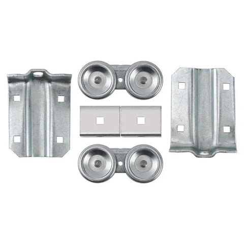 Box Rail Hanger Kit 2 Set For Exterior Barn Doors, Heavy Duty Hardware With 225 Lbs Safe Working Load, Zinc Plated Finish components