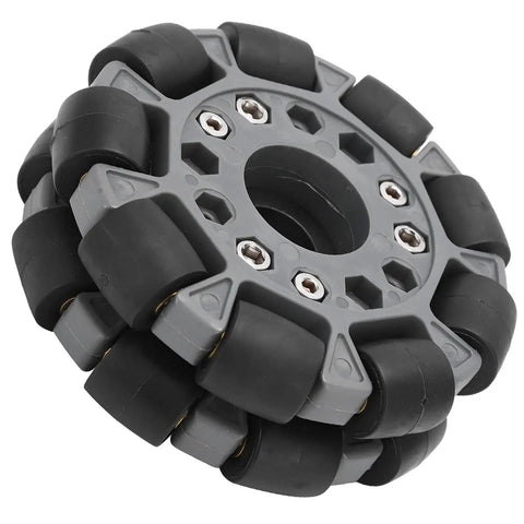 100mm Double Omnidirectional Wheel Set for Robotic Kits with plastic wheels, copper ball bearings, and rubber rollers