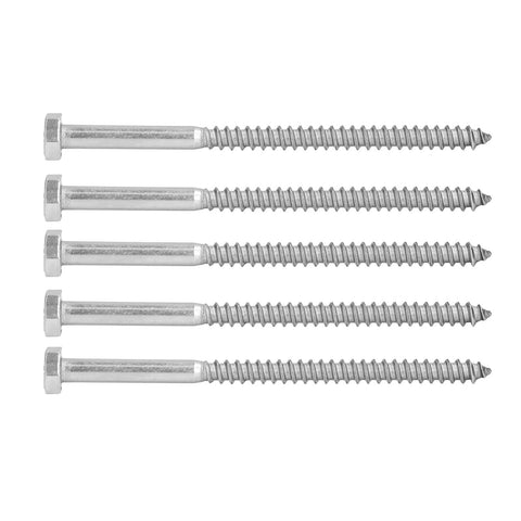 Beefy Stainless Steel Half Thread Wood Hex Lag Screws M6 X 100mm Self Tapping For Carpentry No Pre Drill Needed