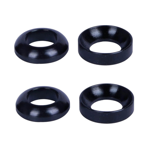 Titanium M6 Washer Set Black TC4 Grade 5 Concave And Convex Washers, 12Mm OD, 7Mm ID, 3Mm Thick, 4 Pack, 2 Concave, 2 Convex