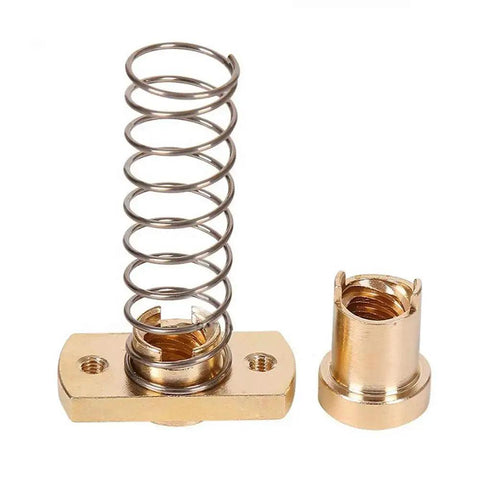 Two Pack T8 Anti Backlash Brass Nut Set For 8mm Lead Screws Compatible With Ender 3 Ender 3 Pro V2 CR10 Tornado 3D Printers