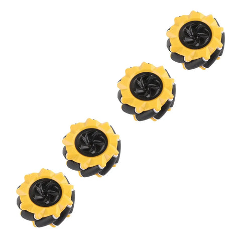 Omni Directional Mecanum Wheel Set For DIY Robots And Smart Car Projects, 80mm Wheels, Compatible With Building Blocks And TT Motors