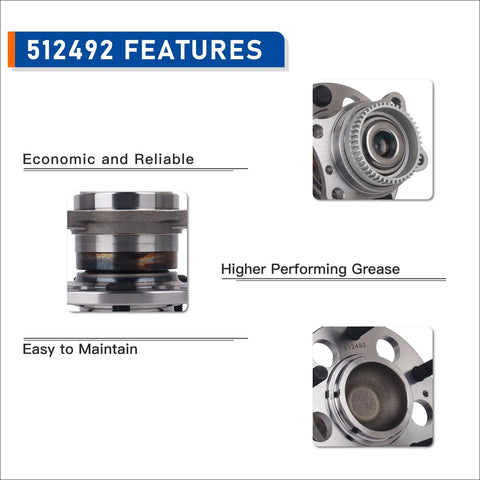 Rear Wheel Hub Bearing Assembly Fits Hyundai Elantra 2011-2016, Elantra Coupe, shown with features and close-up views.