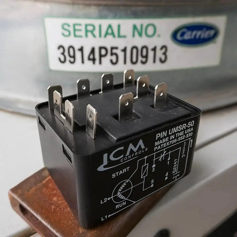 Universal Motor Starting Relay For Heavy Duty Single Phase Motors Up To 10 HP With 50A Switching Capacity Replacement ICM UMSR50 Pro Grade Auto Electric Relay