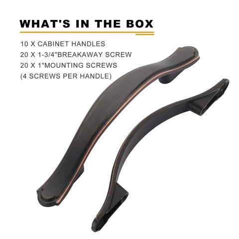 Oil Rubbed Bronze Cabinet Handles 10 Pack 3 Inch Center To Center Drawer Pulls Zinc Alloy Durable Hardware with screws
