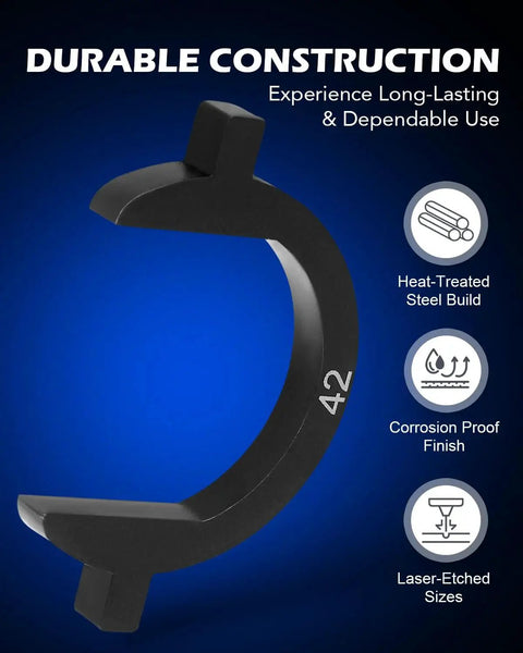 Inner Tie Rod Removal Tool Kit With 12 Crowfoot Adapters One Half Inch Drive showing a single crowfoot adapter, heat-treated steel