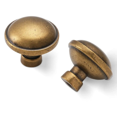 10 Pack Antique Brass Cabinet Knobs For Kitchen Cabinets Drawers And Furniture Hardware Durable Zinc Alloy Heavy Duty Knobs