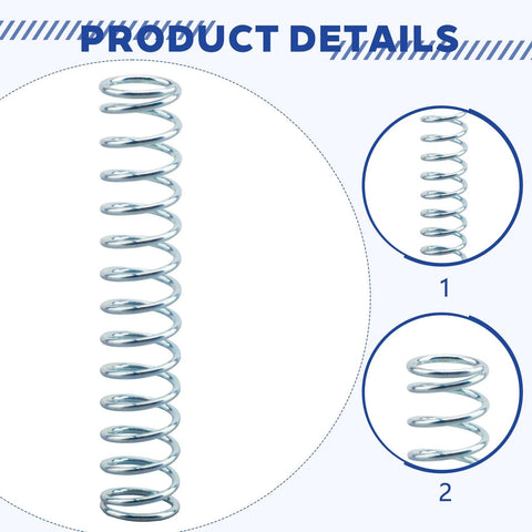 Compression spring, nickel-plated steel, 0.051 in wire, 9/16 in OD, 3 in long; set of four