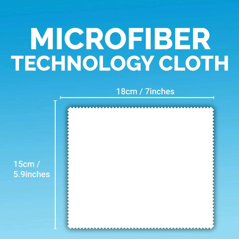 Microfiber Cloths Six Pack 6x7 Inch Lint Free Lens Screen Cleaners For Glasses showing cloth size dimensions