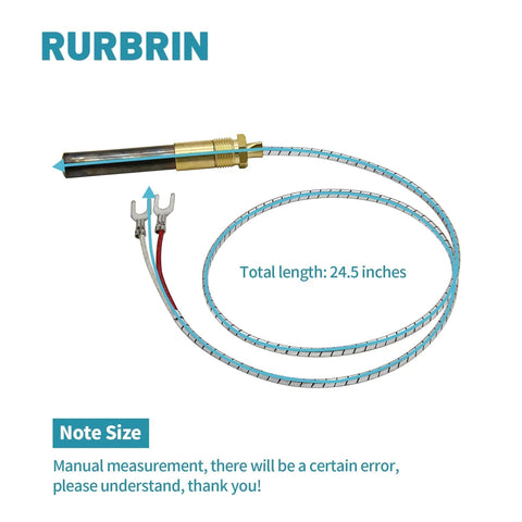 RURBRIN 2pcs thermopile generator with 24.5 in blue braided cable and brass sensor probe, 750mV