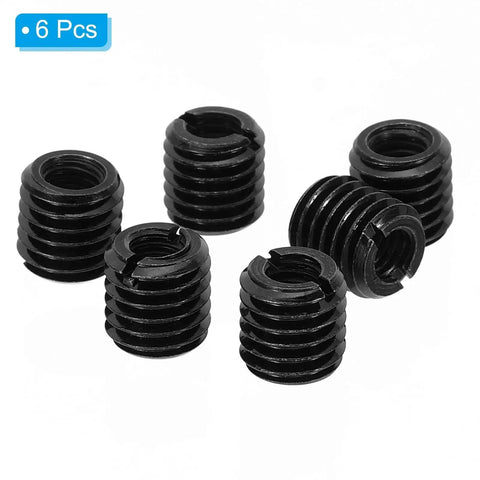 PATIKIL thread adapter sleeve reducing nuts, black metal, 6-piece set, M10 to M6 male–female reducers.