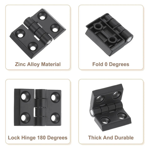 Zinc Alloy Mini Folding Hinges For Cabinets 44mm By 63mm Black 180 Degree Adjustable Hinges For Wooden Boxes And Woodworking Crafts 4 Pack Uxcell Durable Construction And Easy Mounting For Cabinets And Boxes
