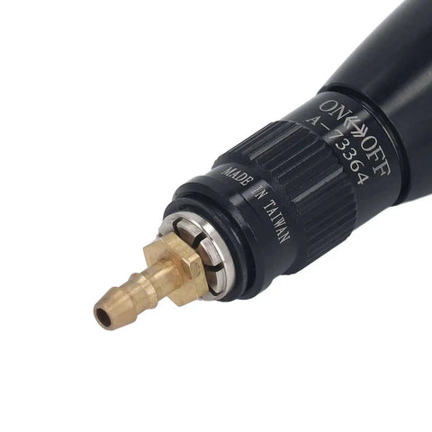 Close-up of connection end of Beefy Pneumatic Pencil Die Grinder With 8000 BPM, 2.0 Mm Stroke, Aluminum Alloy Build for metal repair.