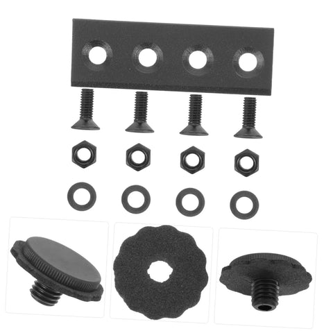 Barn Door Track Hardware Bracket Set With Metal Plate And Flat Fixing Plate for smooth sliding, assorted screws and washers