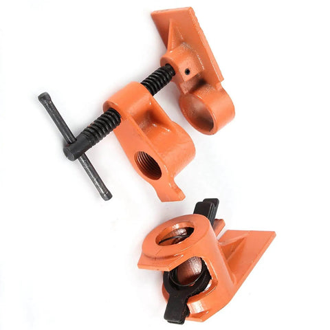 Beefy Heavy Duty Pipe Clamp Jaws 1 Inch Vise Fixture Set For Woodworking Cabinet Making And Box Building, set of 2 in cast iron