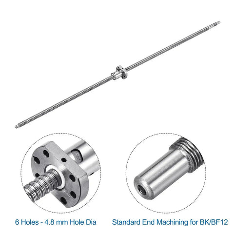 Ball Screw SFU1204 12mm Diameter 4mm Lead 1200mm Long With Ball Screw Nut Anti Backlash CNC Kit for BK BF12