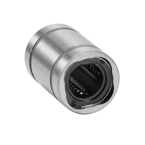 LM5UU Linear Ball Bearing 6 Pack, 5mm Bore, 10mm OD, 15mm Long, 45 Steel for CNC Machines, side view of single bearing