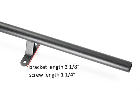 16Ft Rolling Ladder Hardware Sliding Rail Kit With Top Rollers And Braked Floor Wheels Full Metal Black Set bracket view