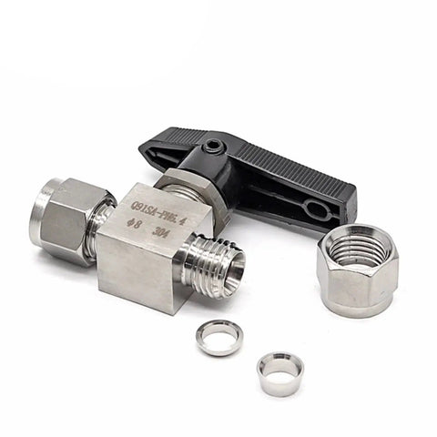 Needle Valve For High Pressure Systems With Precise Flow Control Heavy Duty Build, stainless steel 304, detachable components visible