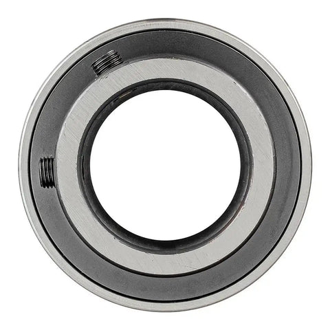 Front view of Three Quarters Of An Inch Set Screw Mounted Pillow Block Bearing Pair For Industrial Machinery Cast Iron Housing 52100 Alloy Steel ABEC One Bearing Greasable Wide Temperature Range From Minus Ten To Two Hundred Forty Eight Fahrenheit.