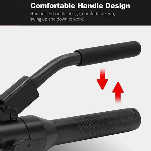 Heavy Duty Hydraulic Punch Tool Kit With 6 Die Holes Half Inch To Two Inch Metal Sheet Punch handle design close-up