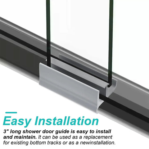 Gray Sliding Shower Door Bottom Track For One Half Inch And Three Eighth Inch Track Grooves, Compatible With Glass Doors Seven Sixteenth Inch And Five Sixteenth Inch Thick, Durable Replacement Two Pack For Easy Installation And Smooth Sliding