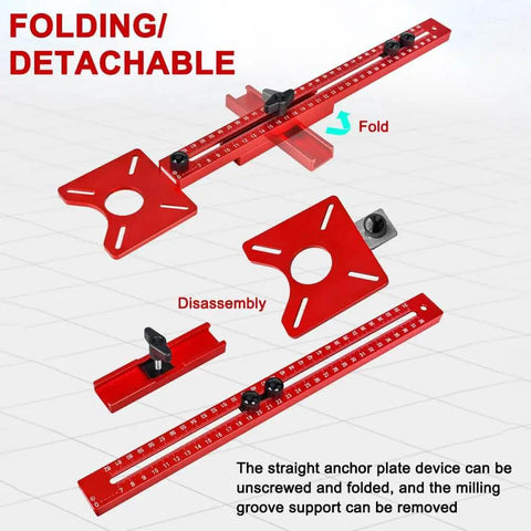 4 In 1 Router Milling Groove Bracket Kit With Aluminum Alloy Circle Cutting Jig For Cabinet Projects, foldable parts