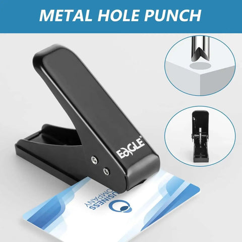 Low Force One Hole Paper Punch, 12 Sheets Capacity, One Quarter Inch Hole Size, Metal Desk Punch, Black, Anti Skid Base