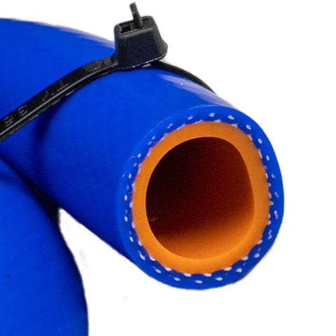 Blue reinforced silicone heater hose with orange inner liner, 3/4 in ID, 5 ft, Amazon.