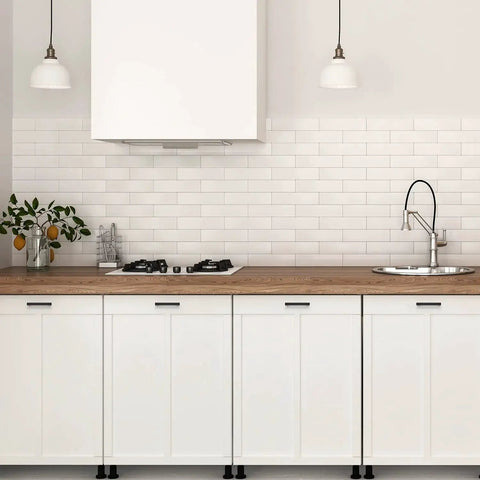 Modern kitchen with 30 Pack Three And A Half Inch Square Cabinet Handles Matte Black Pulls For Kitchen Cabinets and Drawers installed.