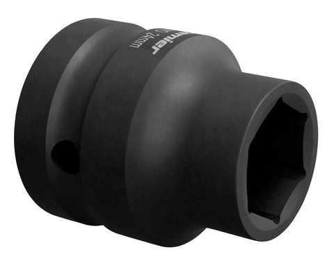 Impact Socket 24mm, 1-Inch Square Drive, Drop-Forged Chrome Molybdenum, Wall Drive Construction, side view
