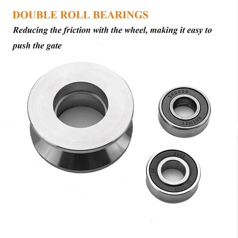 3 Inch Stainless Steel V Groove Wheel for Sliding Gate Replacement Heavy Duty Roller Double Bearings View