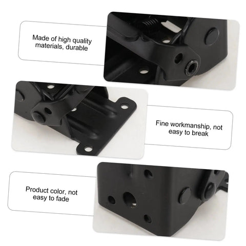 Close-up of Folding Tea Table Leg Hinge Replacement Kit 2 Pieces Durable Furniture Hardware, showing steel build and hinges.