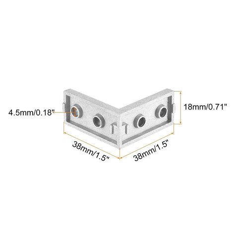 8 Pack Inside Corner Brackets Gussets 38x38x18mm Aluminum Die Cast With Sandblasted Finish Rust Resistant Four Hole Mounting Angle Connectors