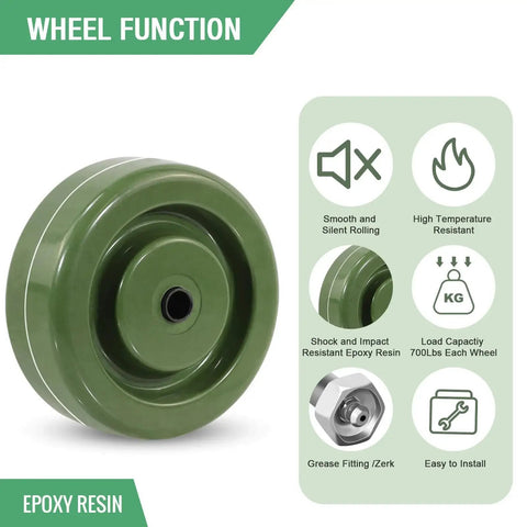 Heavy Duty 4 Inch Caster Wheels For Ovens And Dryers With High Temperature Epoxy Resin Wheels Pack Of 10 And 700 Lbs Capacity From Minus 40 To 525 Degrees Fahrenheit For Bakery Kitchens And Industrial Use HANDSAMMU with wheel function features and epoxy resin material