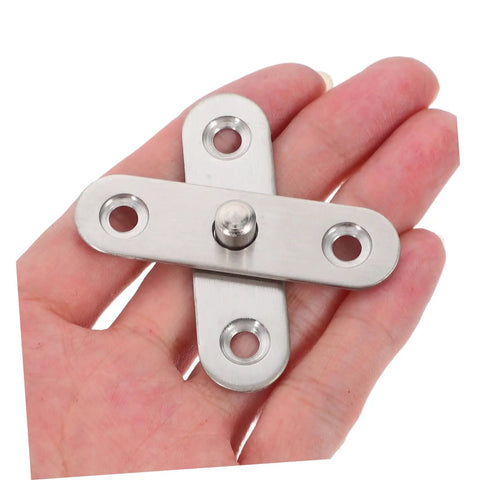 Secret Door Hinges 360 Degree Rotatable Hidden Hinges For Cabinets in stainless steel shown in hand