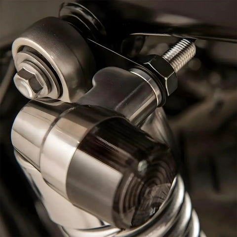 Close-up of Motorcycle Rear Turn Signal Bracket Kit Two Pack For Relocation And Universal L Shape Mounts With 12mm Hole Compatibility