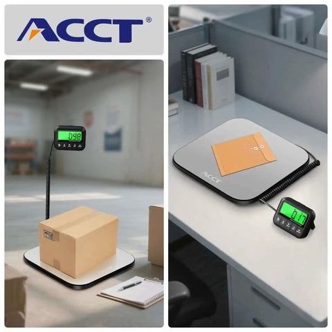Beefy 440Lb Postal Scale with Stainless Steel Platform Tare Hold and Counting Functions in mailroom and office settings.