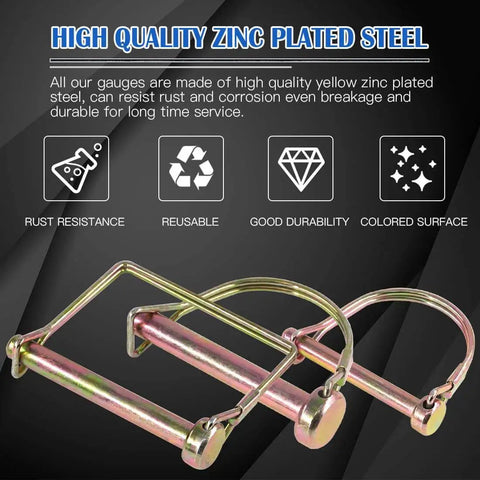 Built Tough Heavy Duty PTO Pin Assortment Kit For Farm Trailers And Wagons, 20 Pcs Zinc Plated Steel Pins
