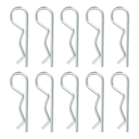 10 Pcs Hitch Pin Clip Set, 2mm x 40mm R Clips, Carbon Steel Retaining Wire Hair Pins, Cotter Pin Assortment For Trailer, Tractor, Mower, Cart, Truck, Silver